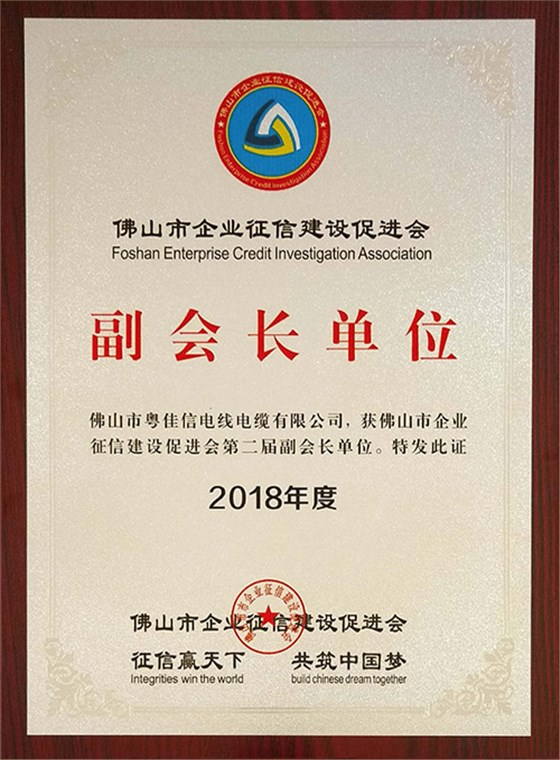 佛山市企业征信建设促进会-副会长单位